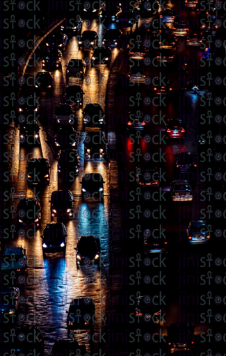 Cars on Cairo Street at night - high quality