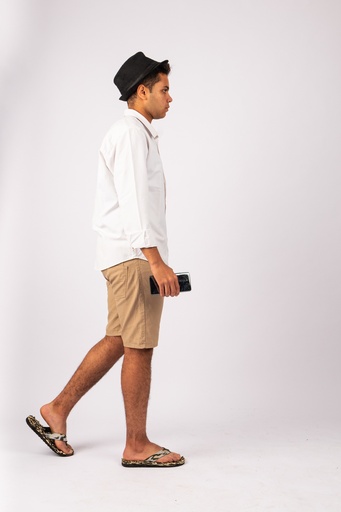 young egyptian man walking ready for summer - stock image