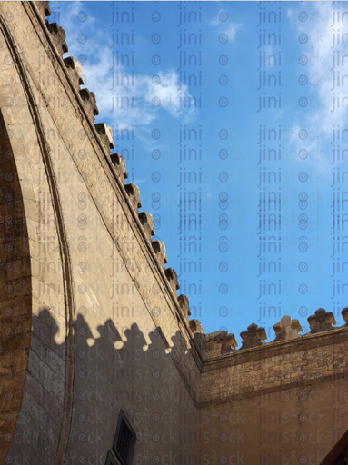 Sky view though the mosque - stock image