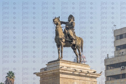 Ibrahim basha statue on a horse