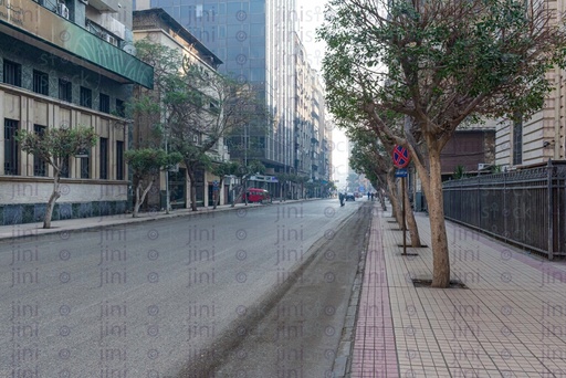 Empty street in downtown