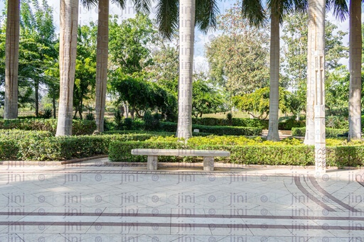 Bench inside a garden