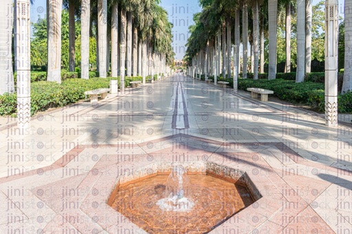 Water Fountain at the end of garden road