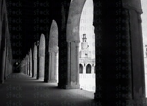 old mosque interior in Old Cairo