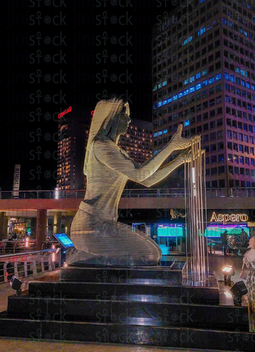 Ahl Masr chornish on the Nile at night light up beautifully. NBE or the National Bank of Egypt headquarters touristic pictures for Cairo nights