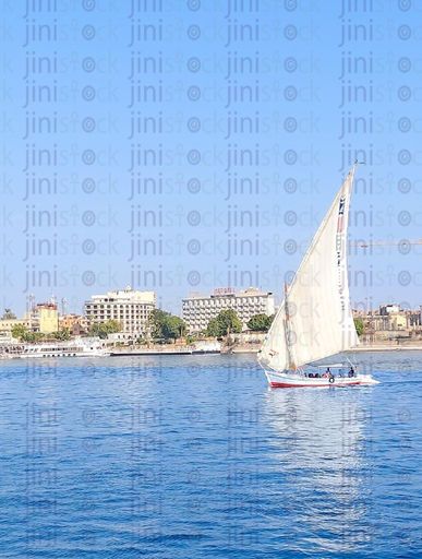 oasis and rocks on the Nile banks