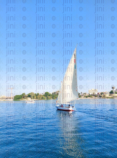 Nile landscape in Nuba Aswan Egypt