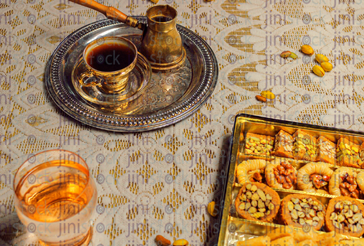 retouched stock image for Turkish coffee and desserts