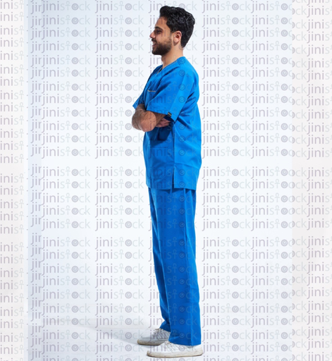 doctor or nurse standing confidently side view