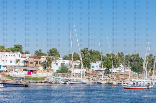 boats  in the Nile at Aswan El nuba