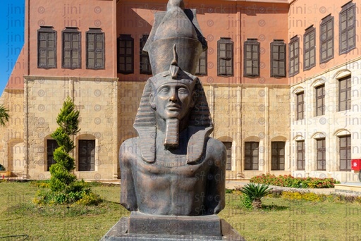 Ramses statue in mohamed ali museum entrance