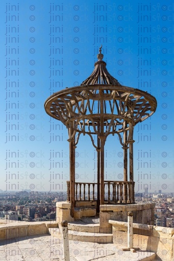 Islamic terrace looking over old Cairo in citadel