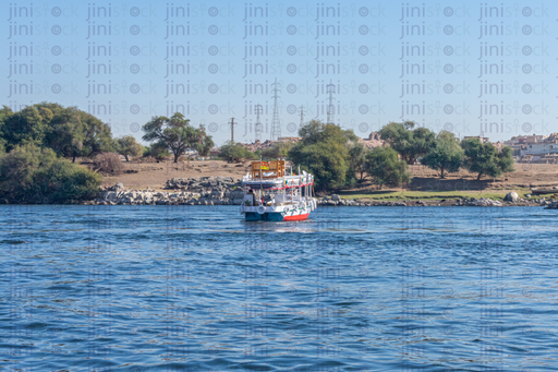 wide view for a boat sailing in the nile