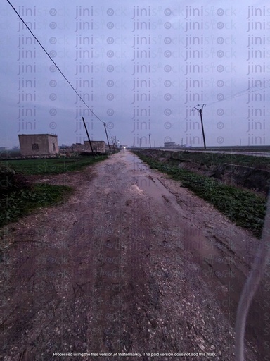 an unpaved road on a farm