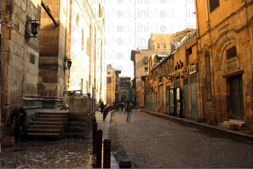 Egypt streets of old cairo El Moez stock image with high quality