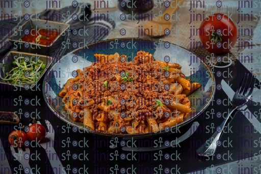 pasta with meat stock image with high quality