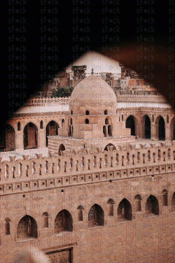 Mosque through a window - stock image