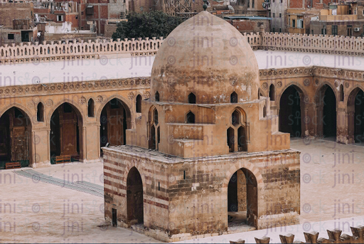 old mosque hall in the middle of rural area - stock image