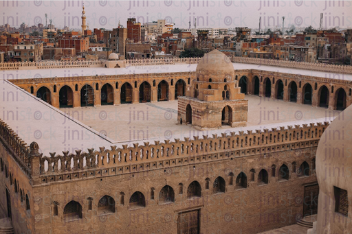 top view for old mosque - stock image