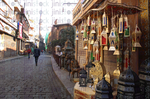 Fanoos Ramadan Egyptian Streets of Old Cairo Stock Image With High Quality