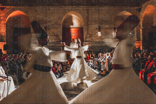 Darawish dancers in a party in ramadan stock images