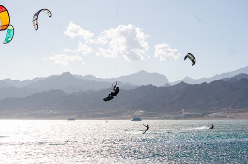 Kite surfing on dahab shores.