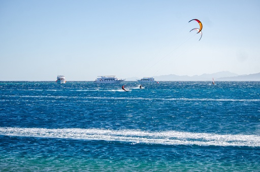 Kite surfing in the lagoons.