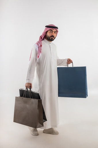 a shopping khaliji man stock image