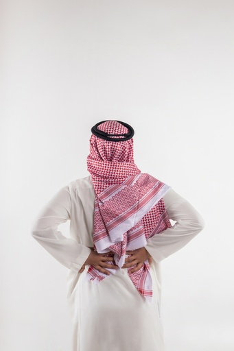 khaliji man with back pain stock image