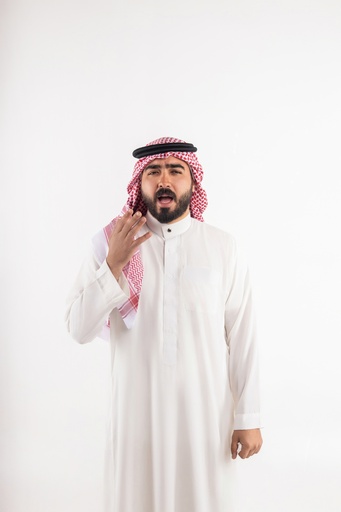 khaliji man coughing stock image