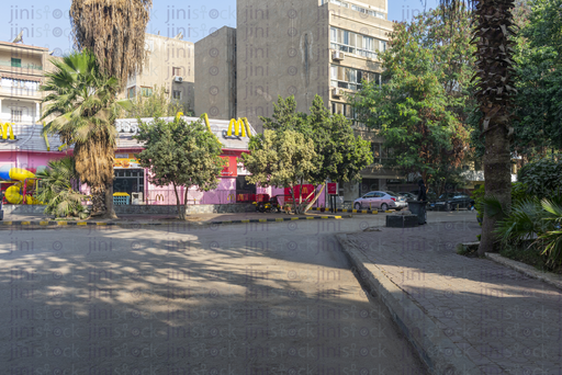 Street intersection in maadi high stock image