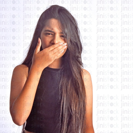 A teen girl coughing فتاه لديها كحه