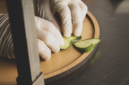 cutting heart shaped cucumber