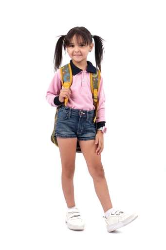 little girl in school uniform