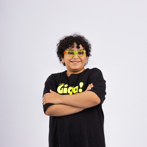 over weight teen boy with glasses standing happy