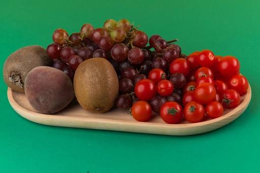 Egyptian fruit tray(figs,grapes and cherry) side view