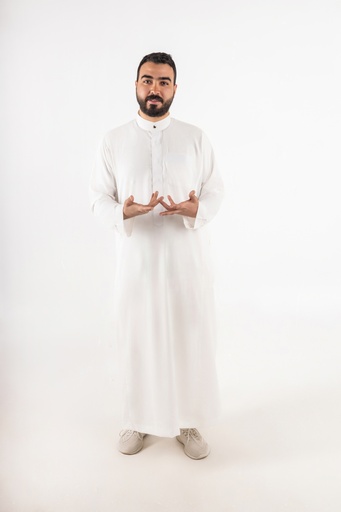 stock image of a khaliji man talking to the camera