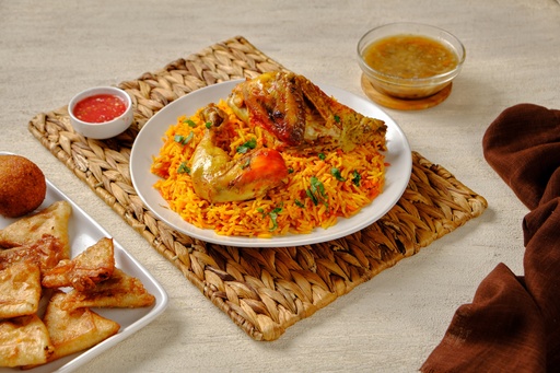 Kabsa meal with chicken