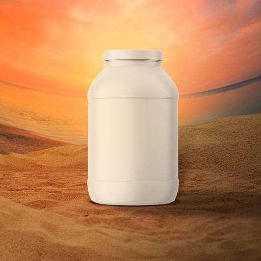 White mock up product on sand during sunset