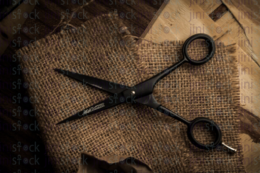 scissors top view - stock image