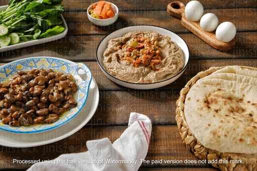 Egyptian breakfast on a table