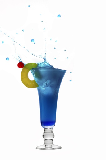 Blue ocean juice splash