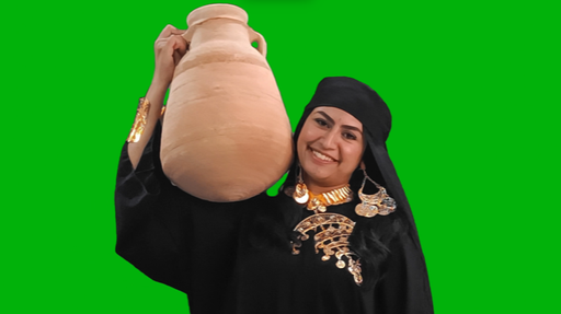 A woman from upper egypt carrying balas