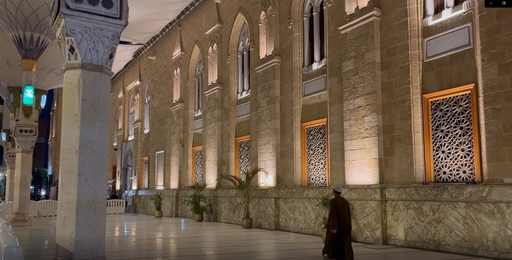 el hussain marble entrance and high window