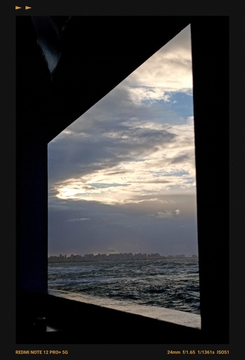 A view on Alexandria seashore through a window