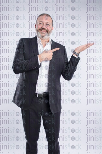 man pointing at something at his hands