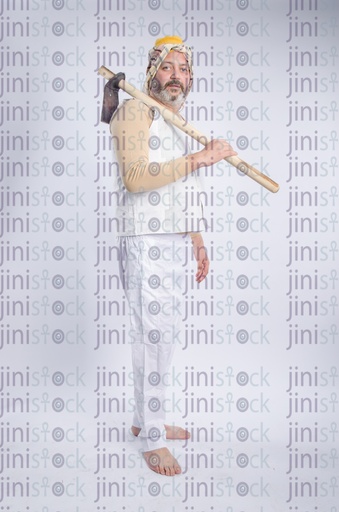 Egyptian farmer holding ax