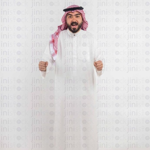 gulf man stock image on isolated background