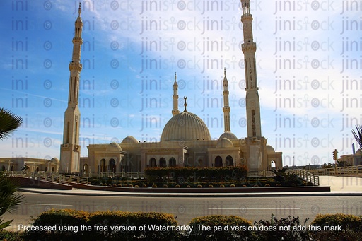 garden in front of el Fattah al aleem mosque 