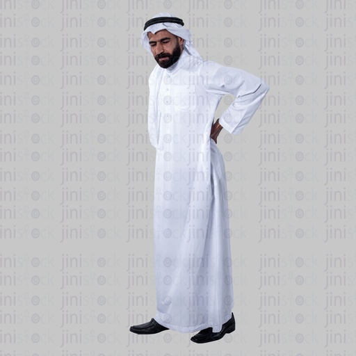 Khaliji Arabian Saudi man with lower back pain